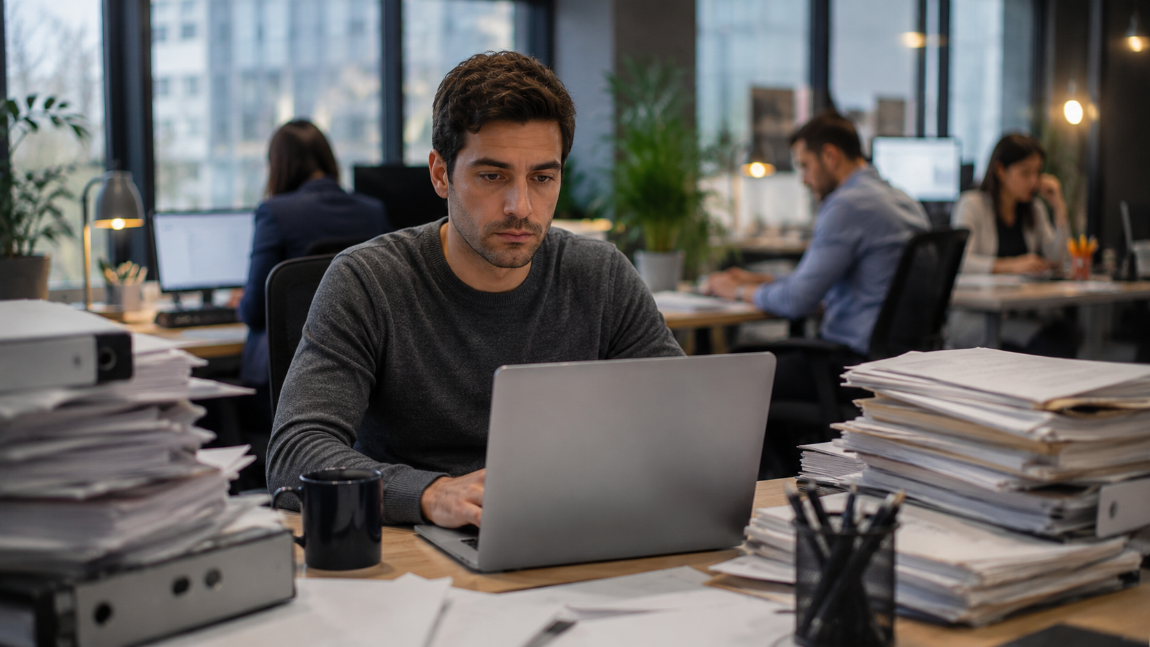 Collaborateurs en discussion dans un espace de travail
