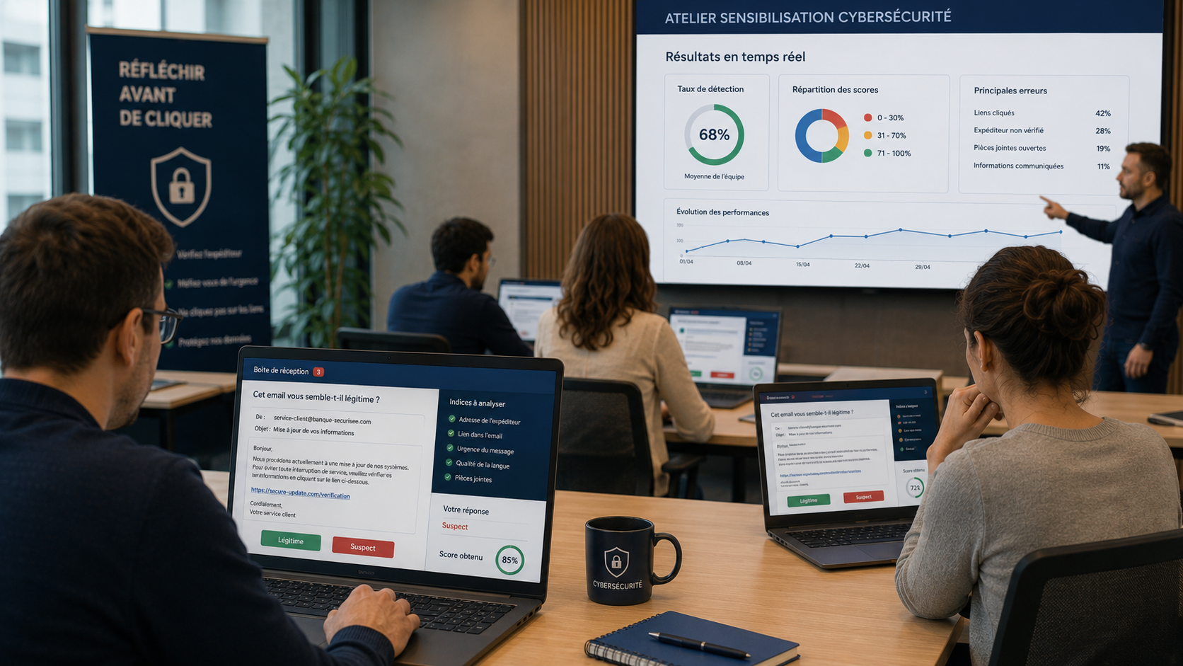 Écran avec environnement cybersécurité