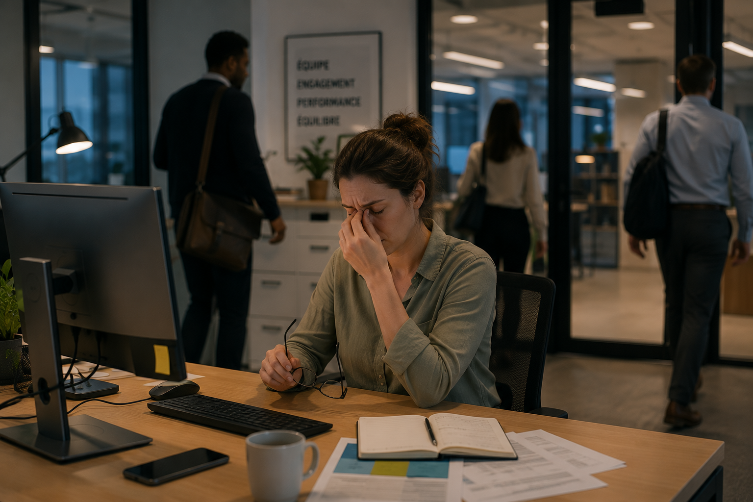 Équipe travaillant sur ordinateurs
