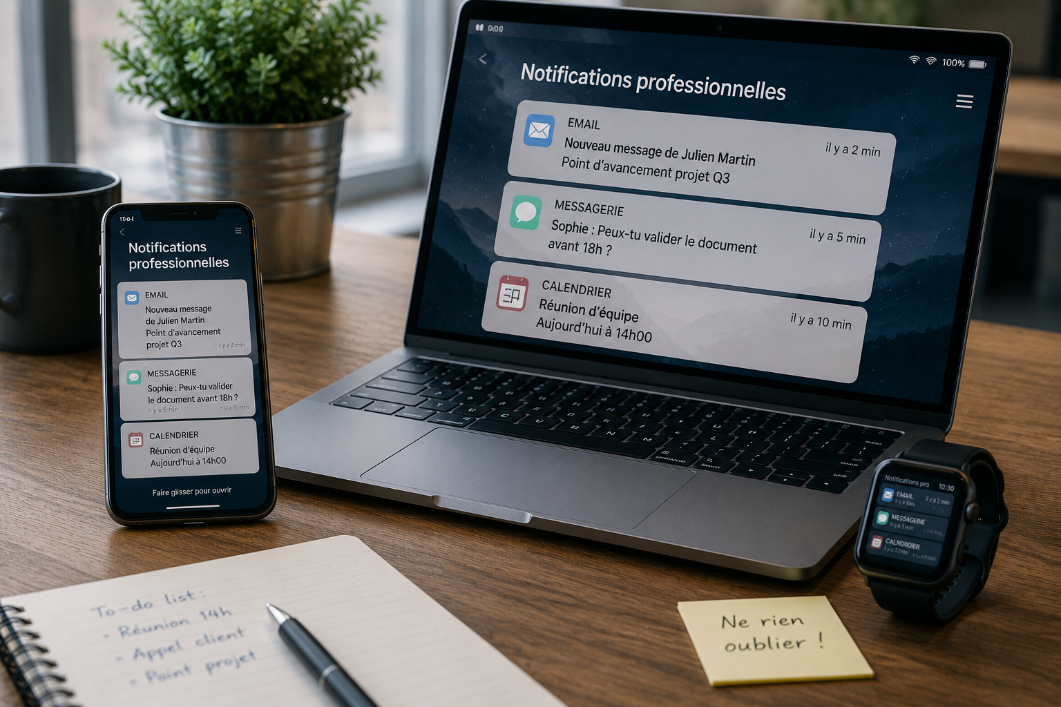 Ordinateur portable et notifications