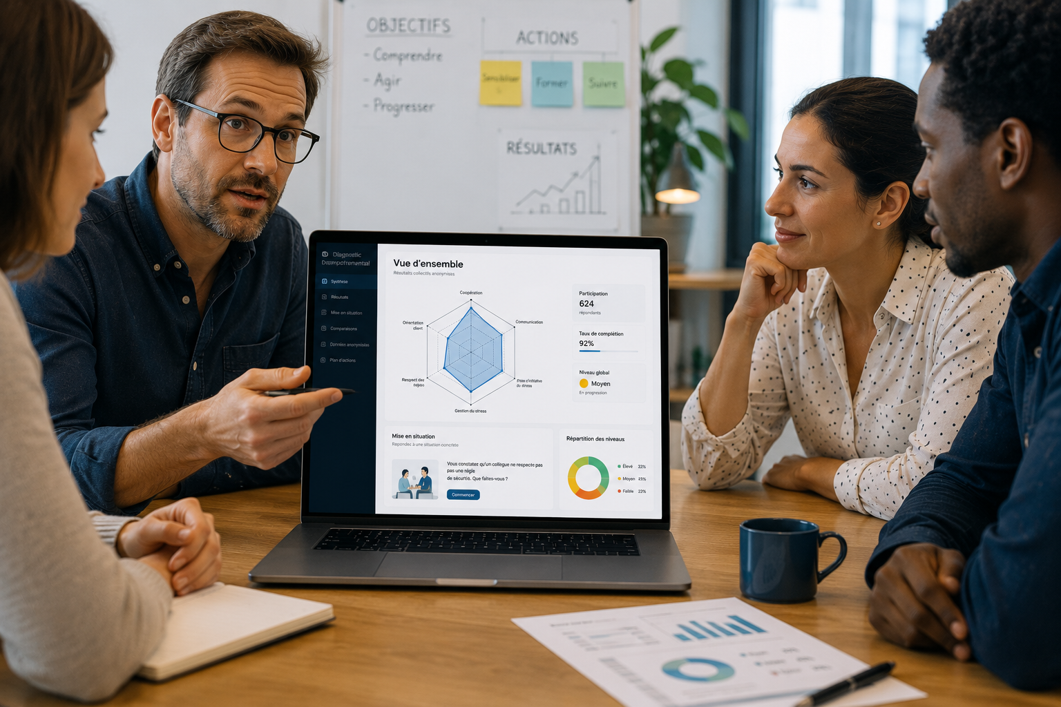 Réunion professionnelle et discussion collective