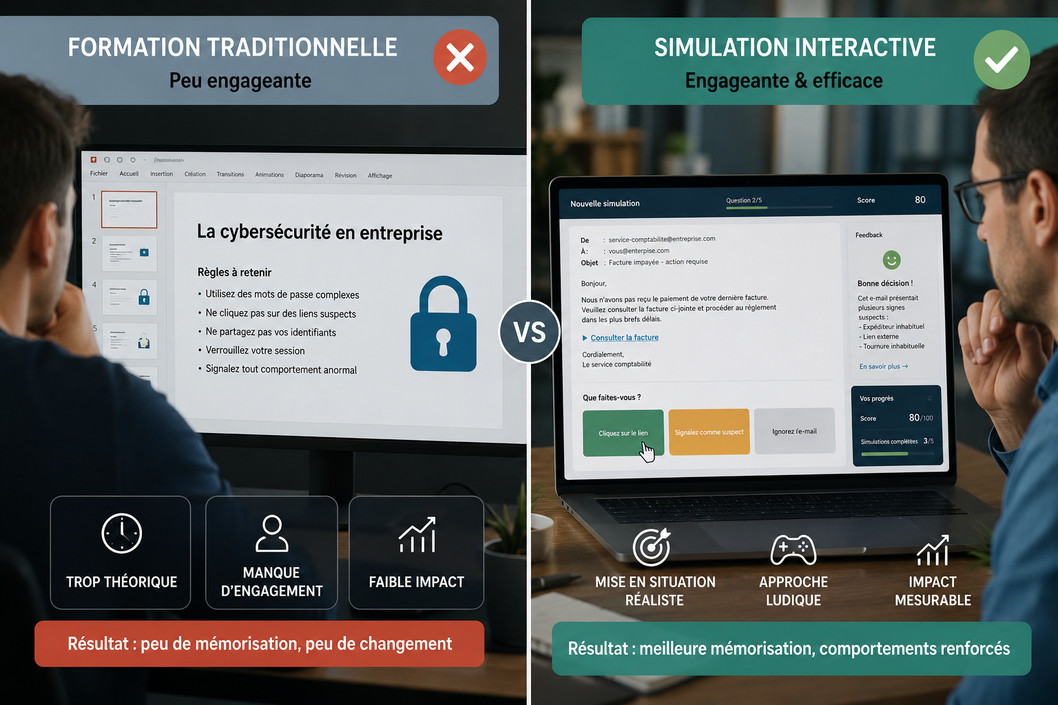 Personne travaillant sur un ordinateur avec écran de sécurité