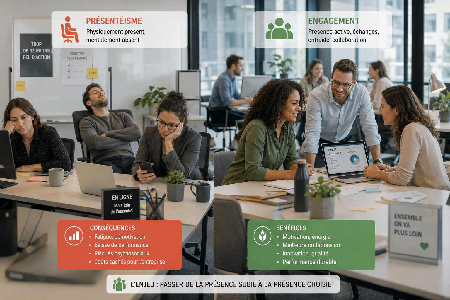 Collaborateurs en bureau